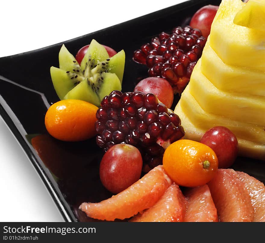 Fruit Plate Isolated on White Background