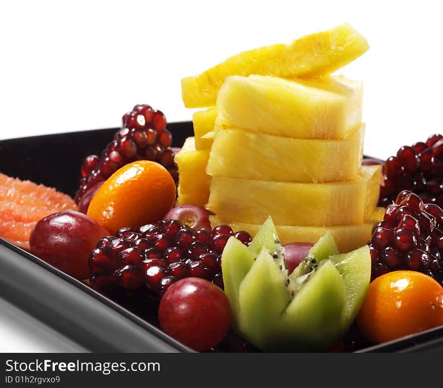 Fruit Plate Isolated on White Background