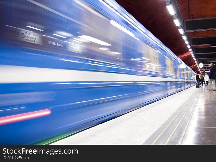 Fast train passing by. motion blur. Fast train passing by. motion blur