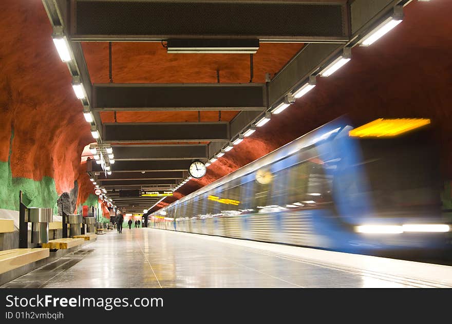 Fast train passing by. motion blur. Fast train passing by. motion blur