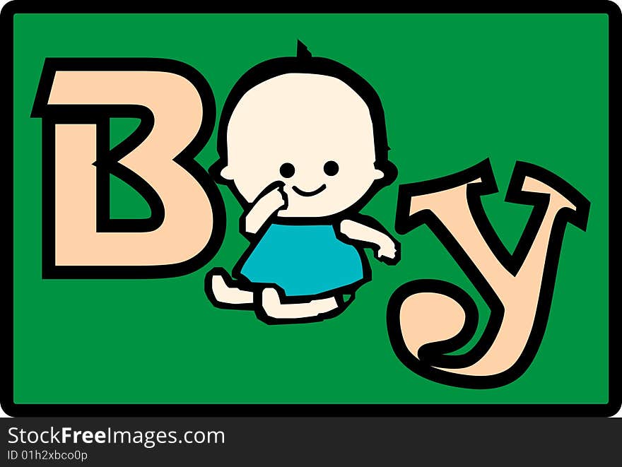 Funny baby boy with background