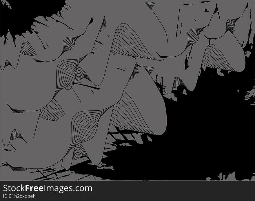 Background curves and blots, vector illustration