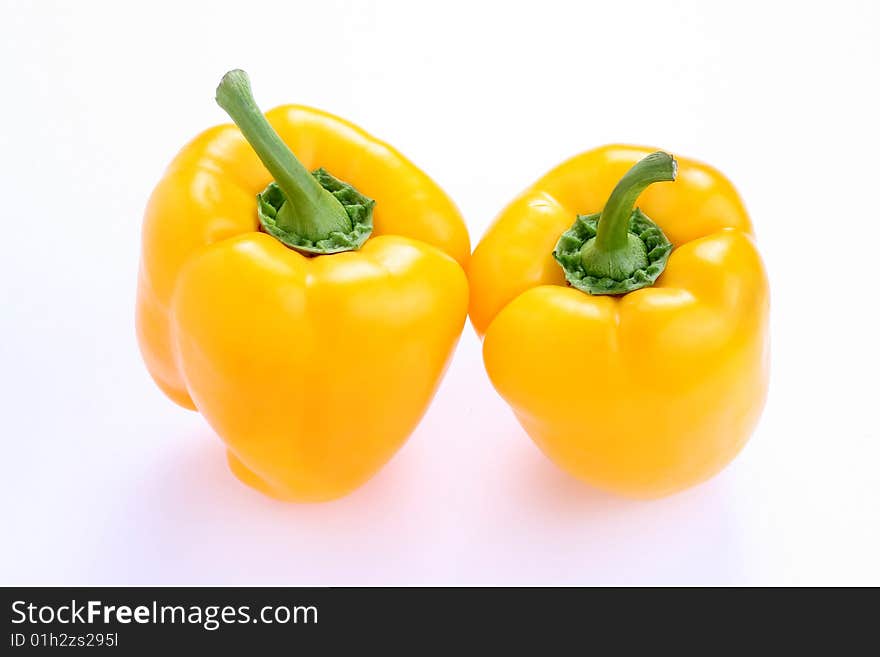 Fresh peppers isolated on white background