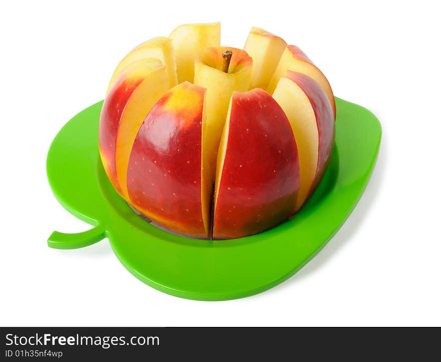 Red apple isolated on white. Clipping path included