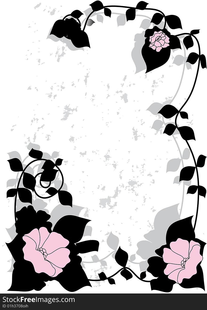 Black flower on white background