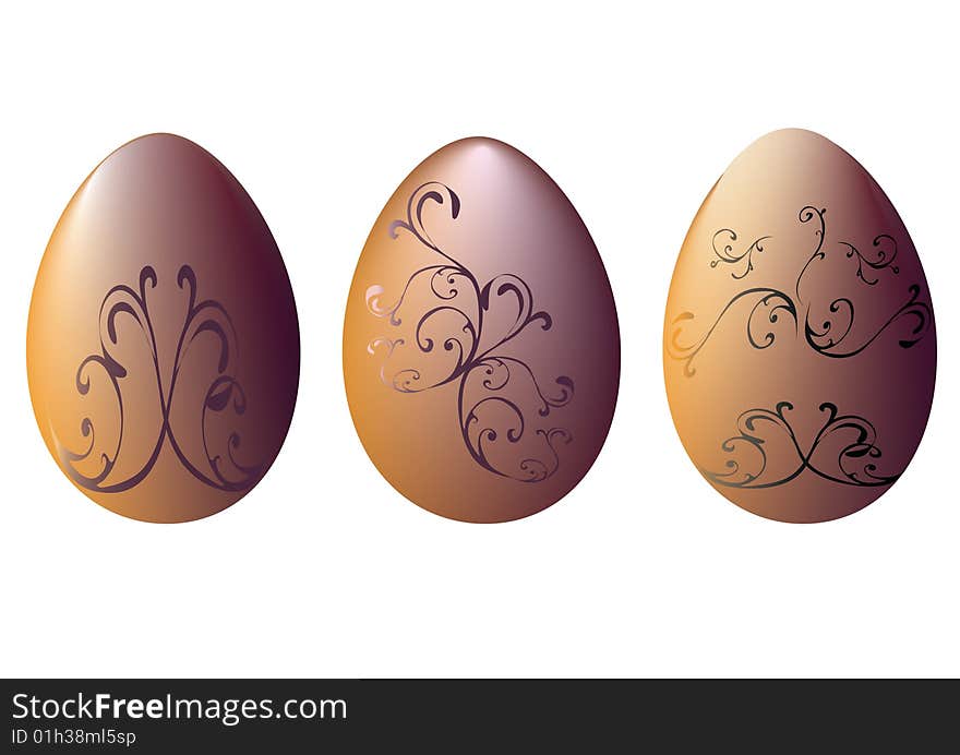 Easter egg on white background