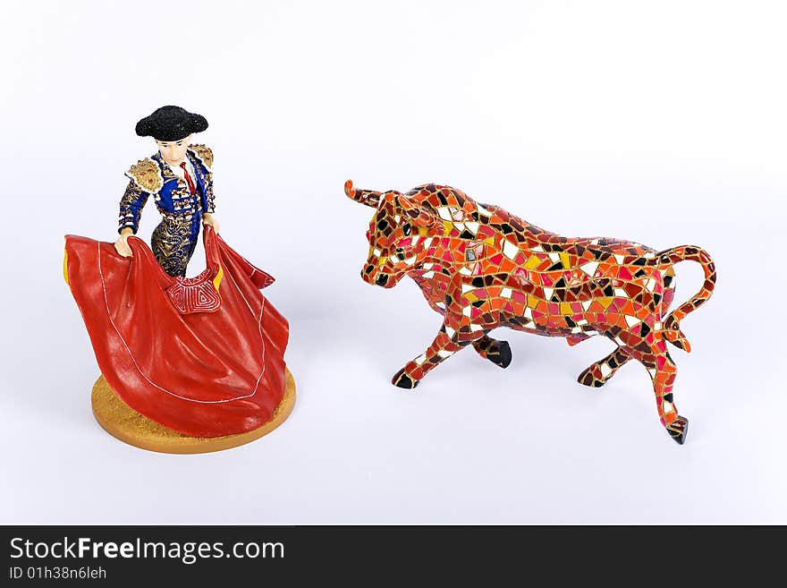 Bullfighter and bull