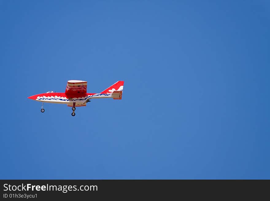 An R/C model Jet does a flyby