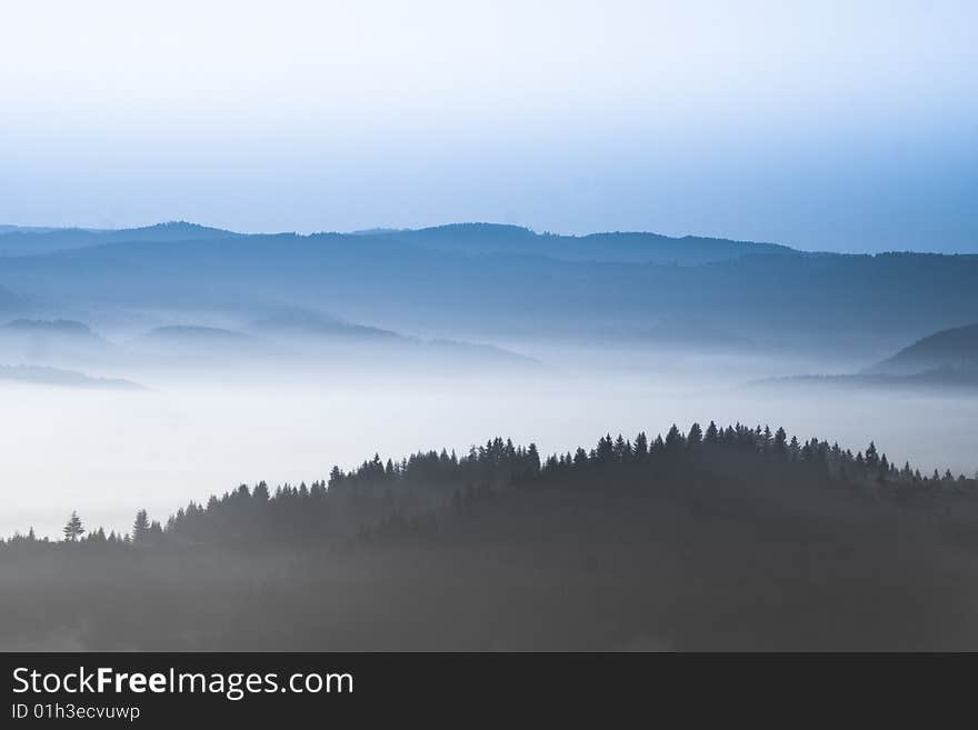 Foggy mountains