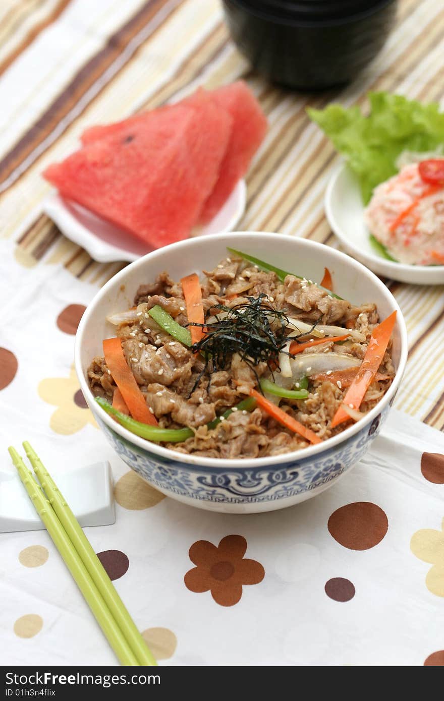 Prepared And Delicious Japanese Food-beef Rice