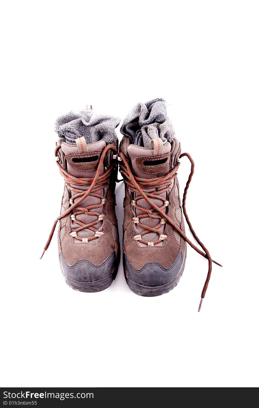 Men hiking shoe isolated on white background