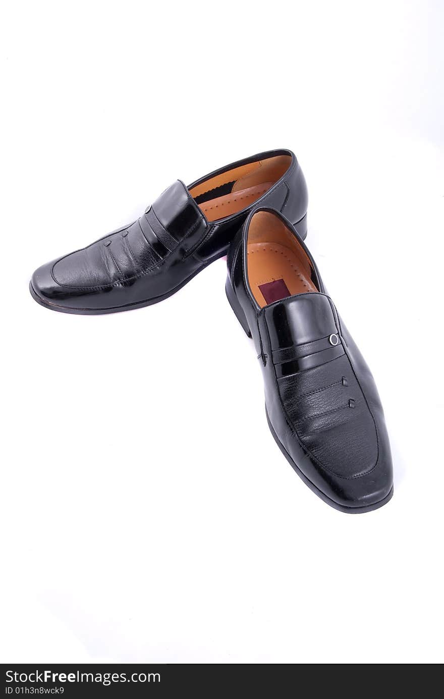 Formal black male leather shoes in pair. Formal black male leather shoes in pair