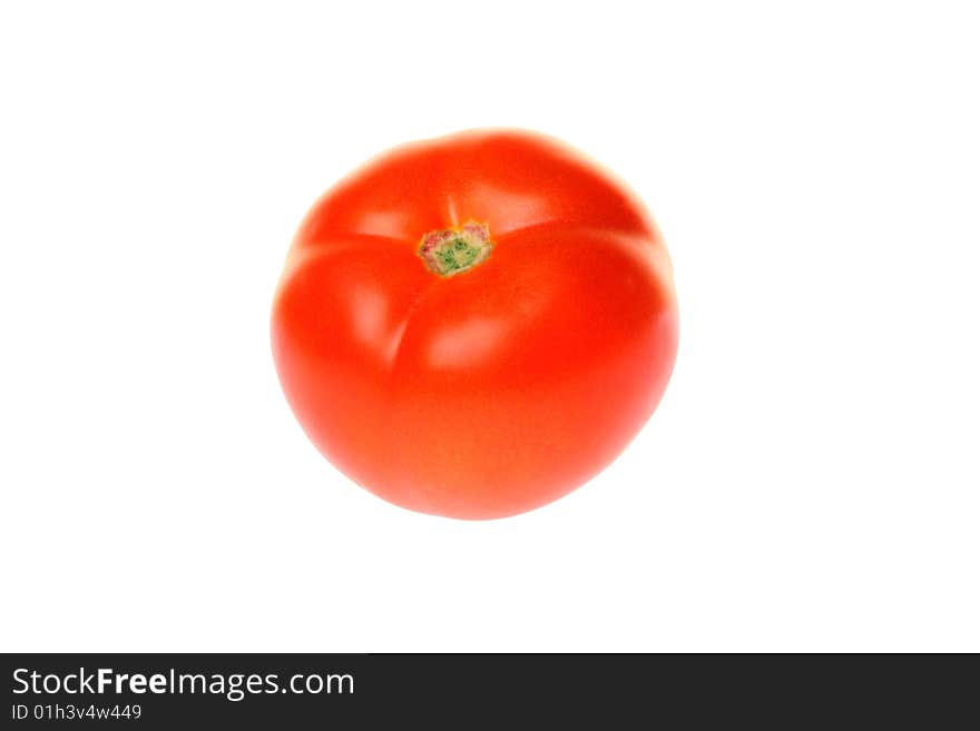 One tomato  isolated on a white background