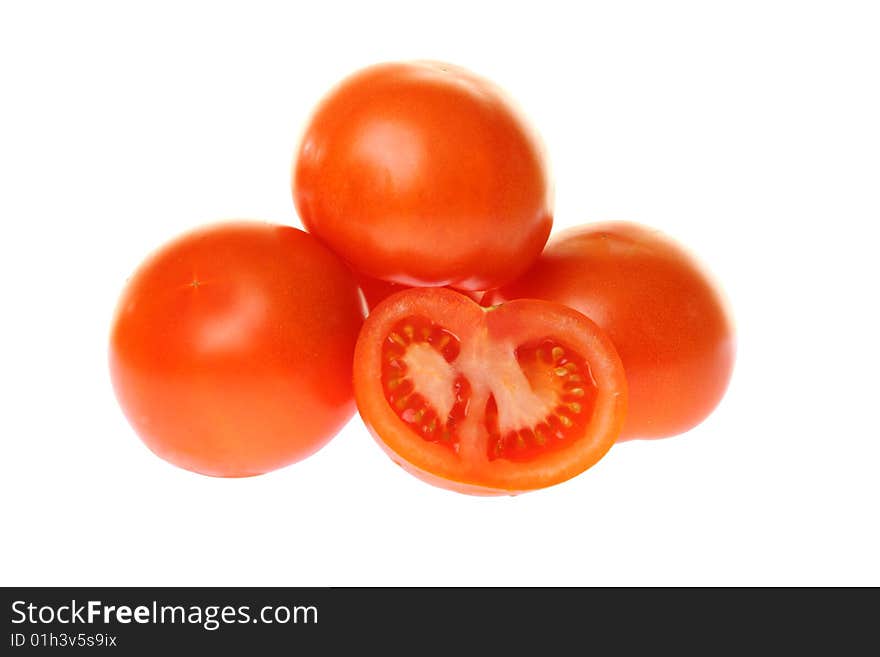 Tomatos isolated on white