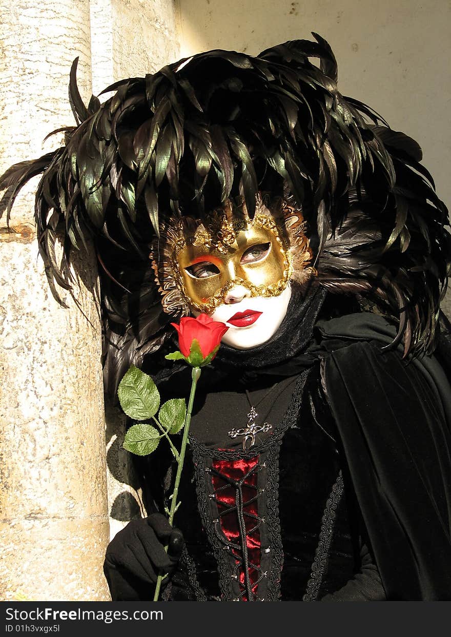 Venetian mask at Venice February carnival