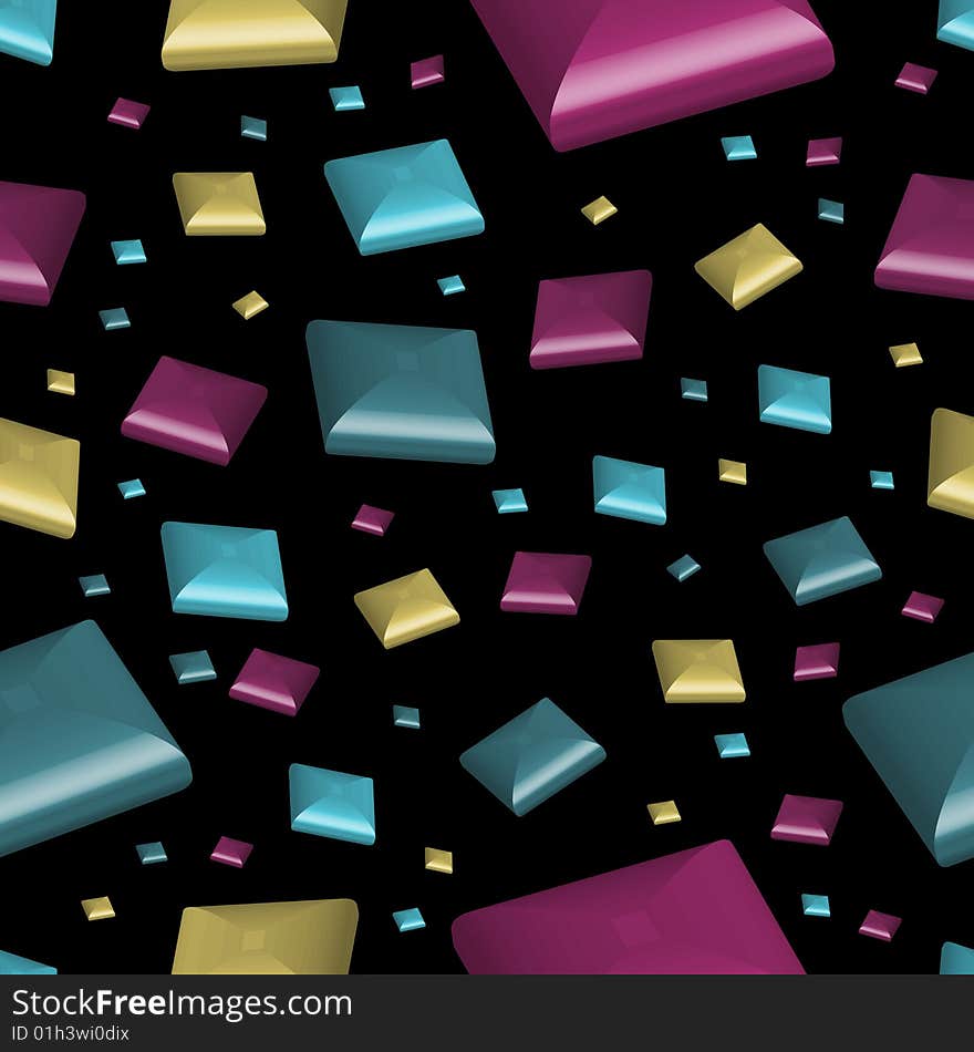 A seamless abstract background with whimsical colored 'hard candy' squares - vector illustration