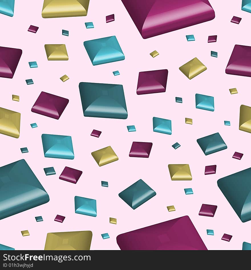 A seamless abstract background with whimsical colored 'hard candy' squares - vector illustration