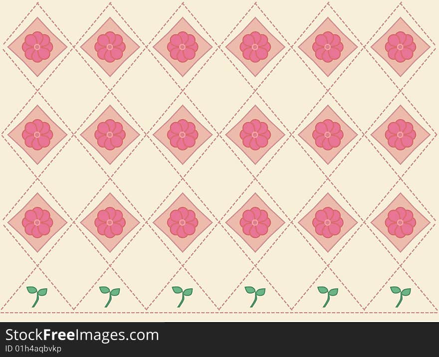 Flowers & leaves background