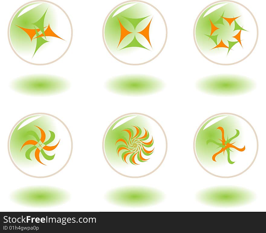 Vector illustration -set of 6 items of design. Vector illustration -set of 6 items of design