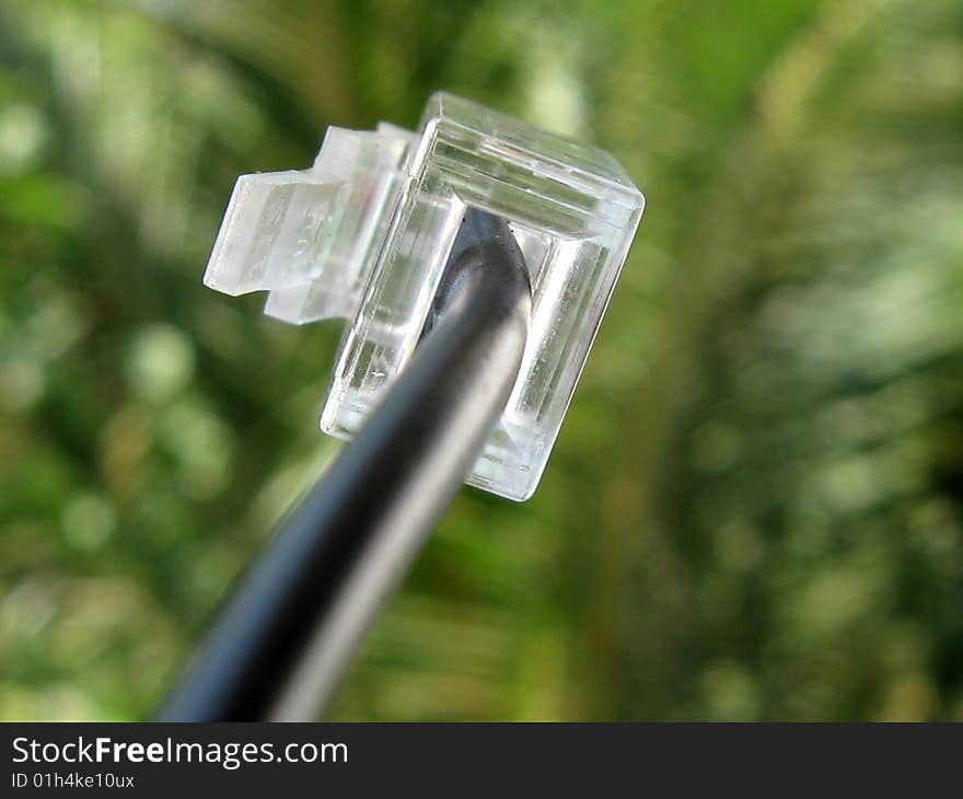 This cable and plug is used for connecting phone wire to the instrument or the phone wire to the modem for broadband connection. This cable and plug is used for connecting phone wire to the instrument or the phone wire to the modem for broadband connection.