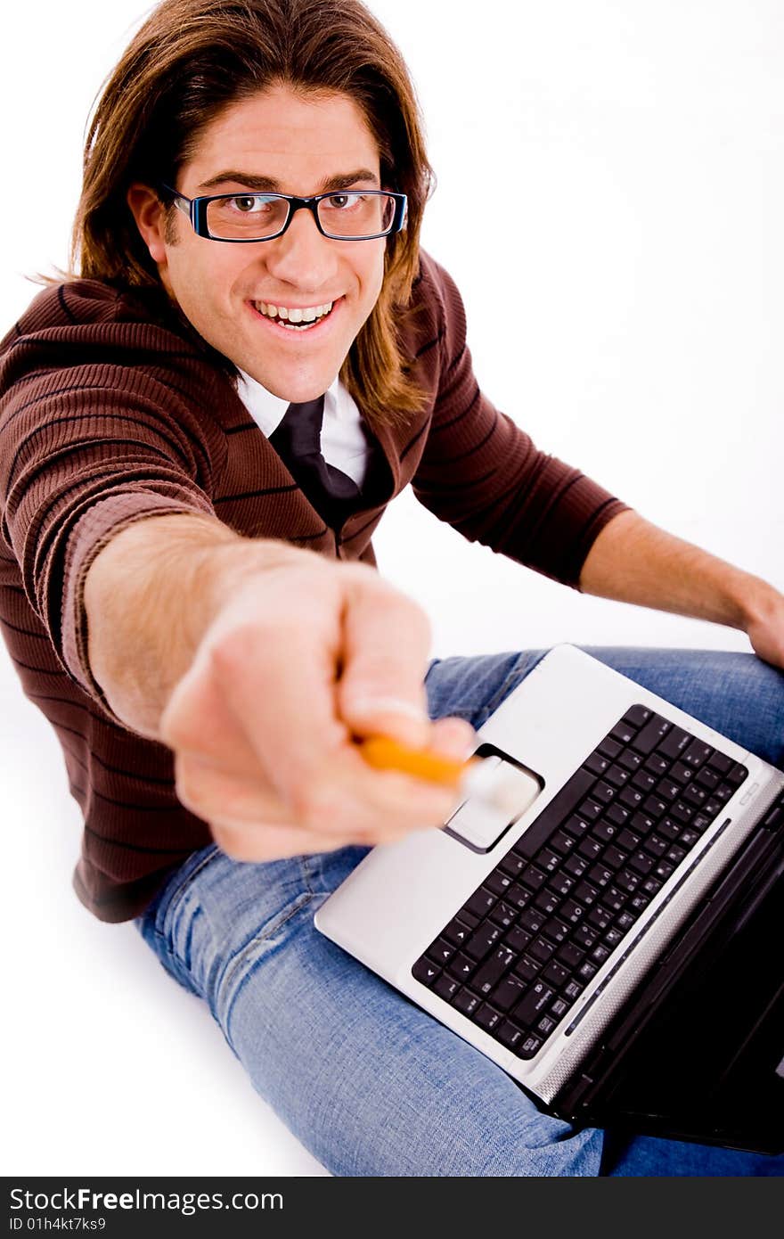 Side Pose Of Man Playing Videogame