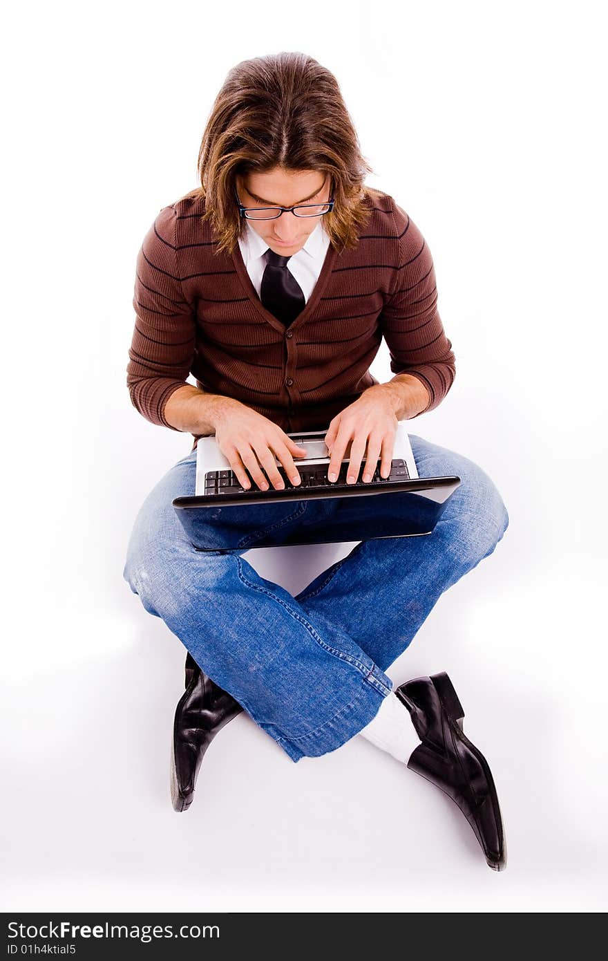 Side Pose Of Man Playing Videogame