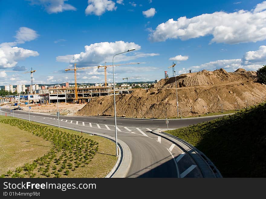 New building construction site. Vilnius, Lithuania