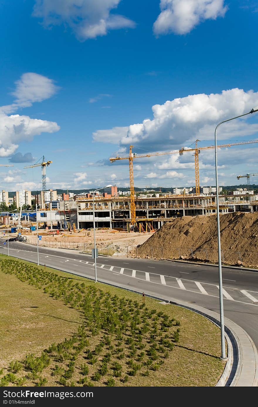 New building construction site. Vilnius, Lithuania