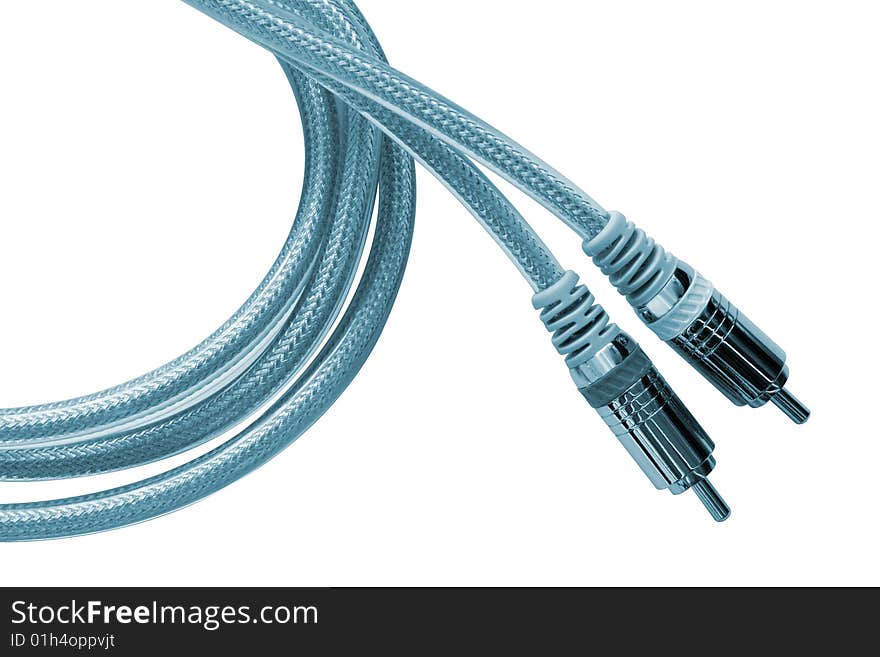 Blue cables for connections. File include clipping path.