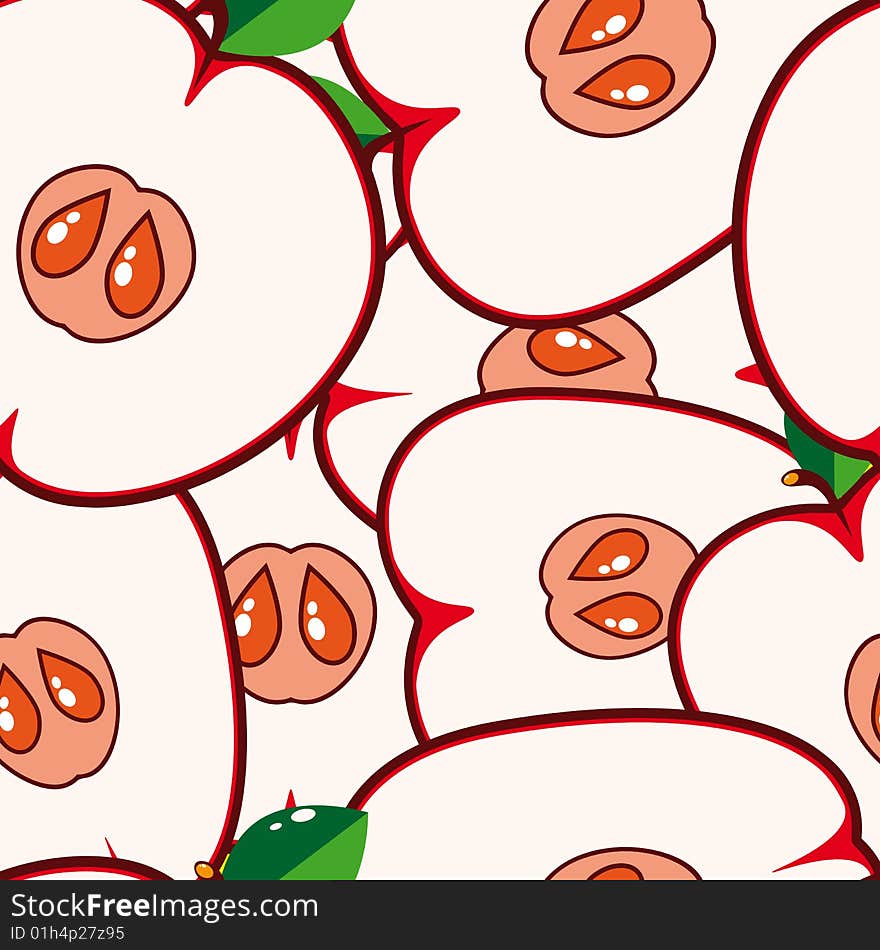 Fruit seamless background - Apples