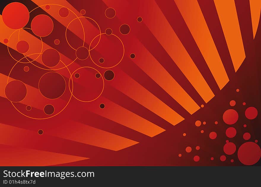 Circle abstract orange dark background