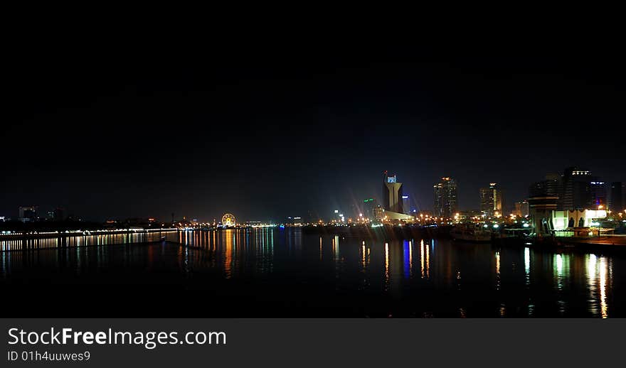 Dubai creek. Night view.