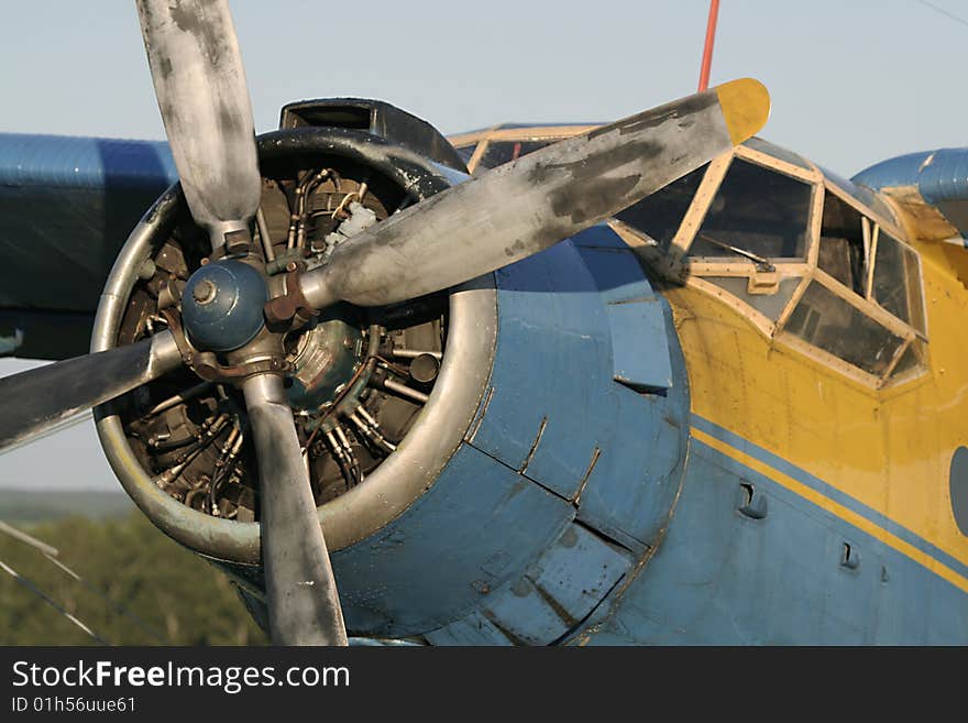 Motor and engine of beautiful biplaneplane AN-2. Motor and engine of beautiful biplaneplane AN-2