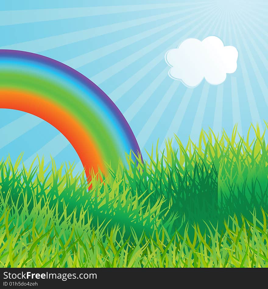 Ecological green background. Vector illustration