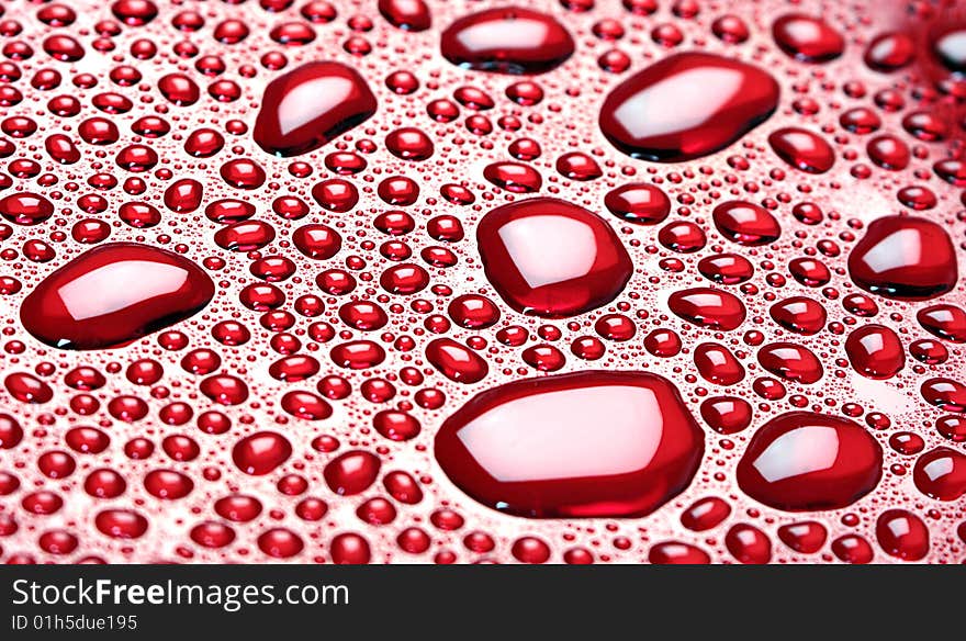 Beautiful red drops of water