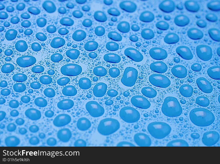 Beautiful Blue Drops Of Water