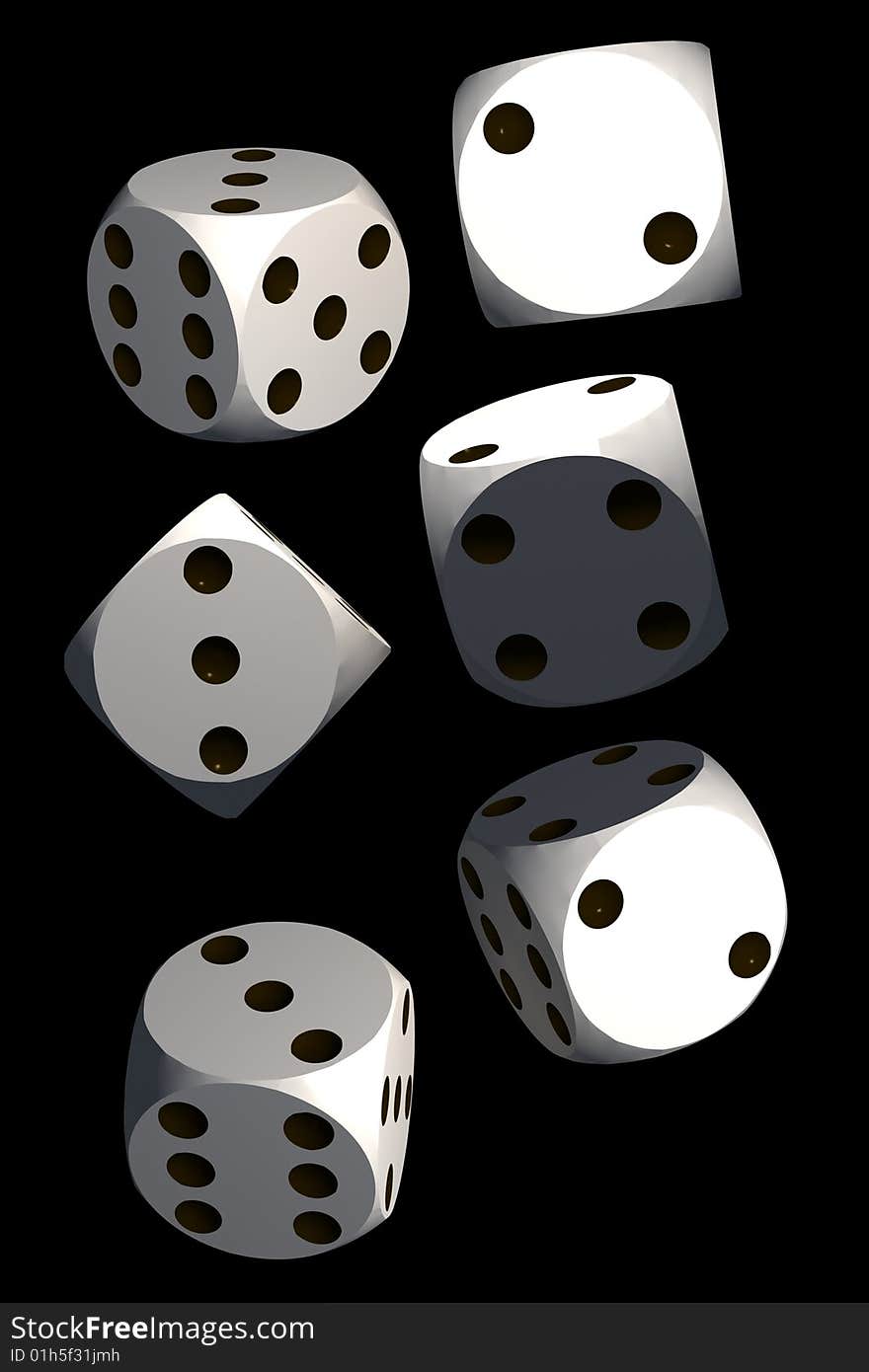 Isolated Dices On Black Background