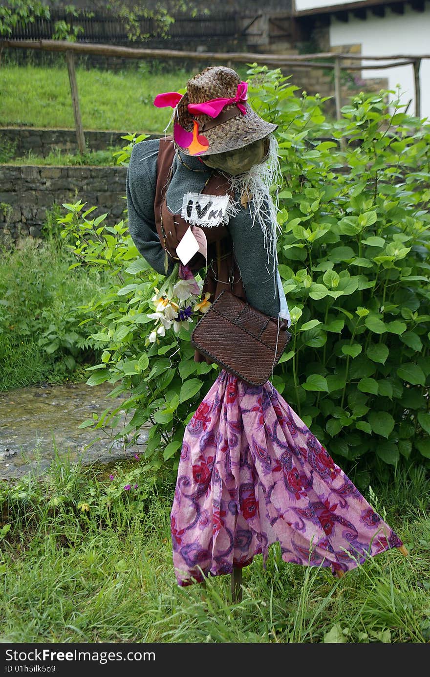 Scarecrow for the birds. Parody