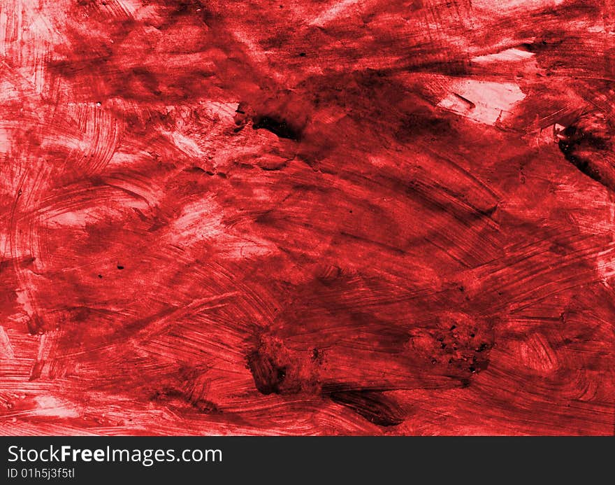 Rough textured red crumpled paper with brushstrokes. Rough textured red crumpled paper with brushstrokes
