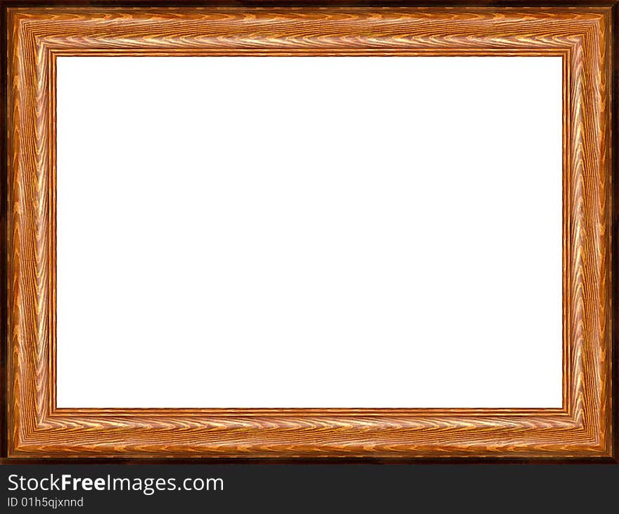 A picture gold frame on a white