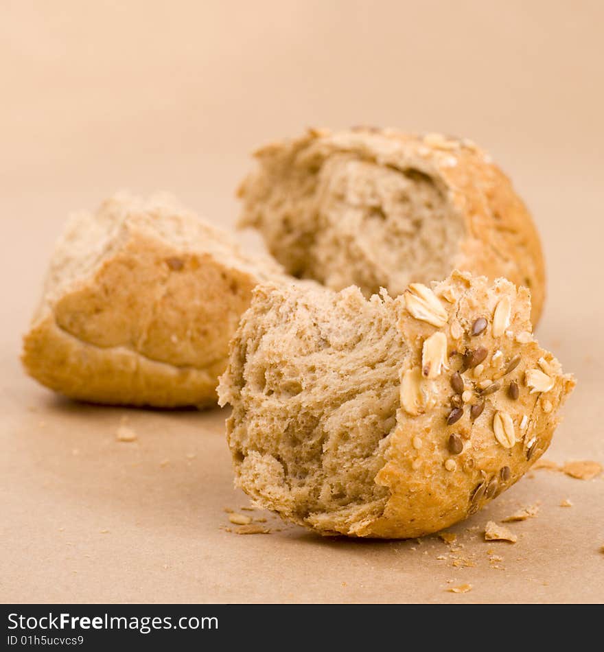 Fresh baked bread close up