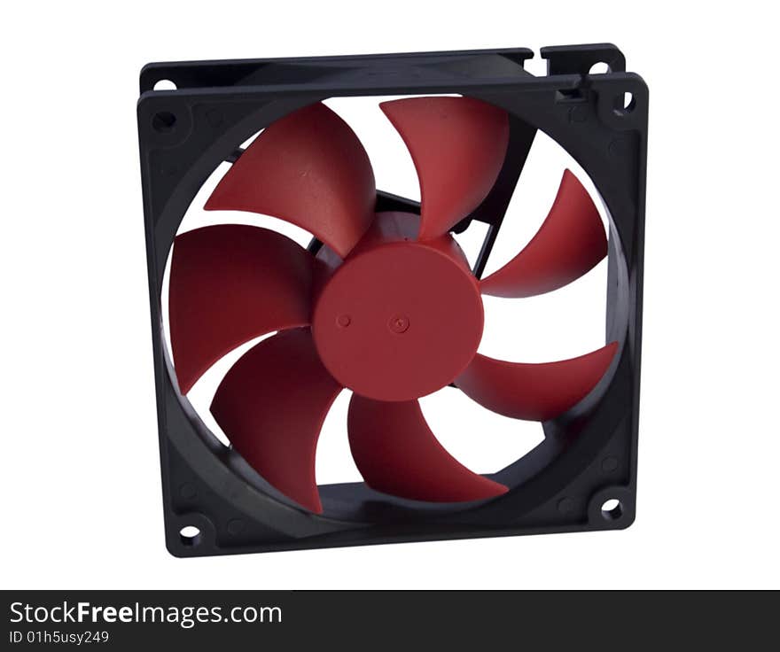 The fan for the case on a white background. The fan for the case on a white background