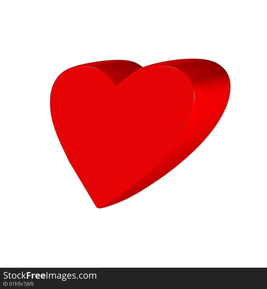 Red heart - computer generated image