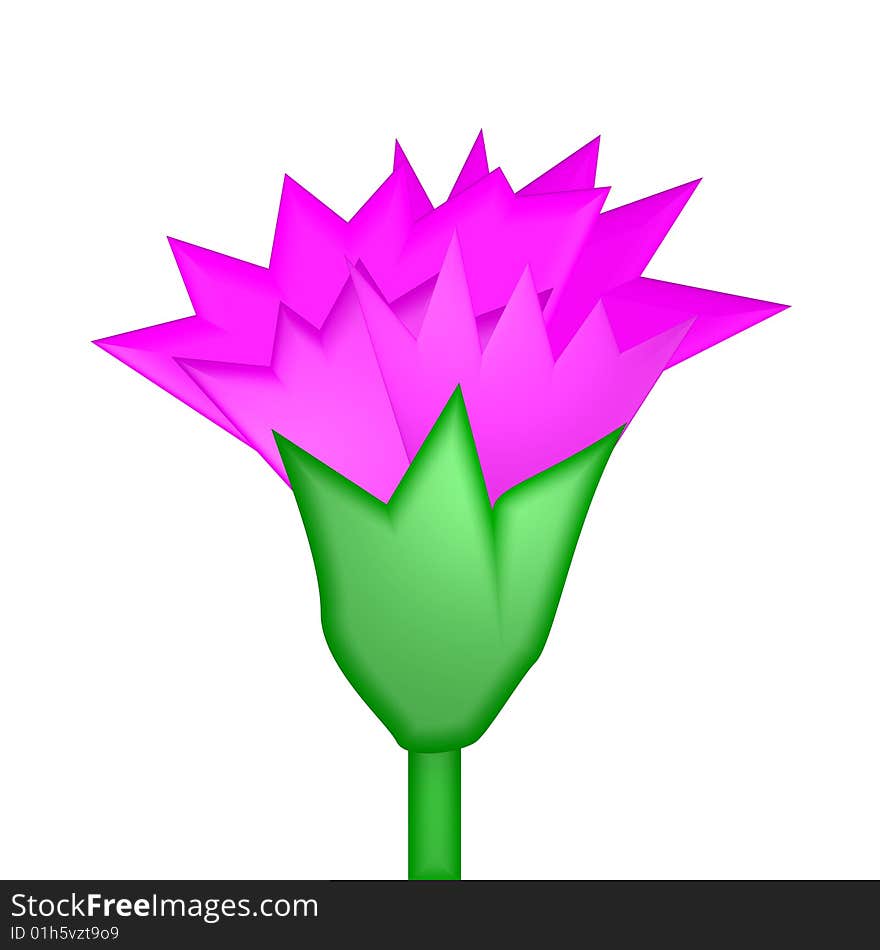 Pink flower - computer generated image