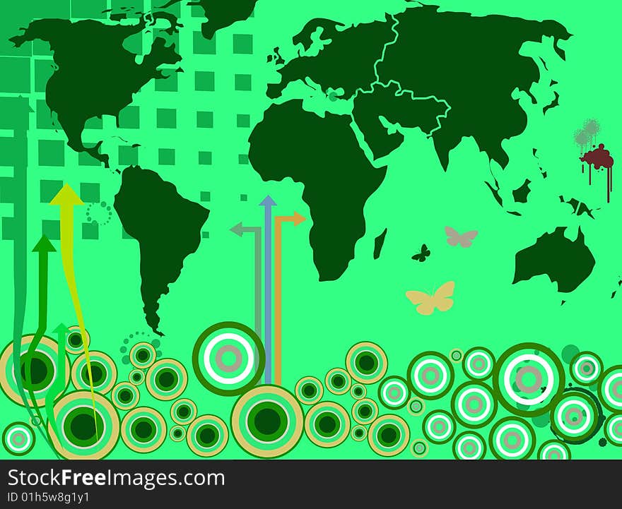 Stock photo: an image of a green background with map