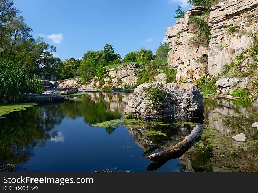 Gornij Tikich river in Buki village, Ukraine - landscape.