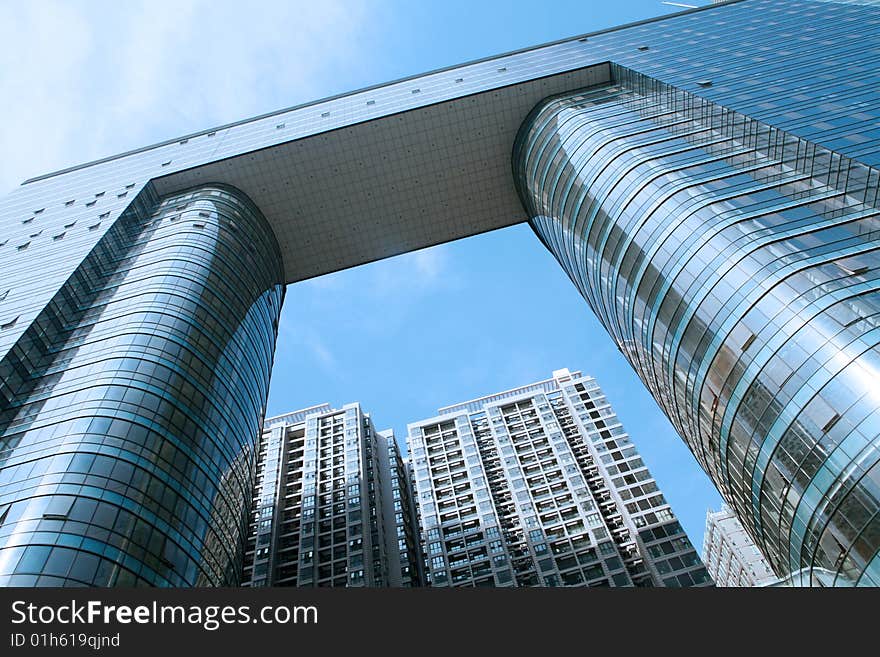 Modern office building with bule sky