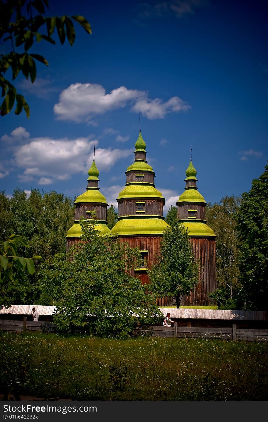 Age-old, orthodox church of the Ukrainian village. Age-old, orthodox church of the Ukrainian village