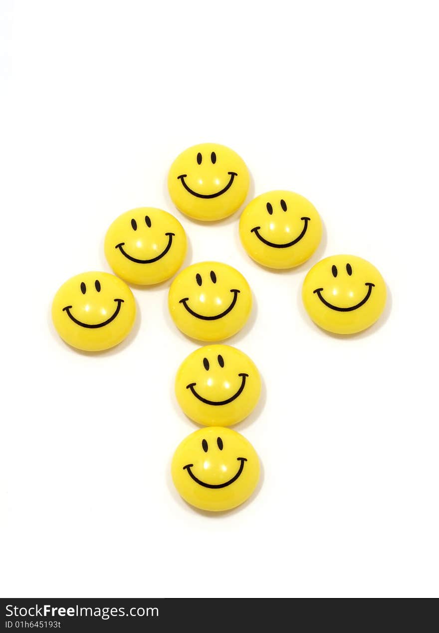 Symbol of the boom made of yellow smileys