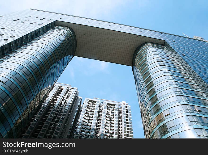 Modern office building with bule sky